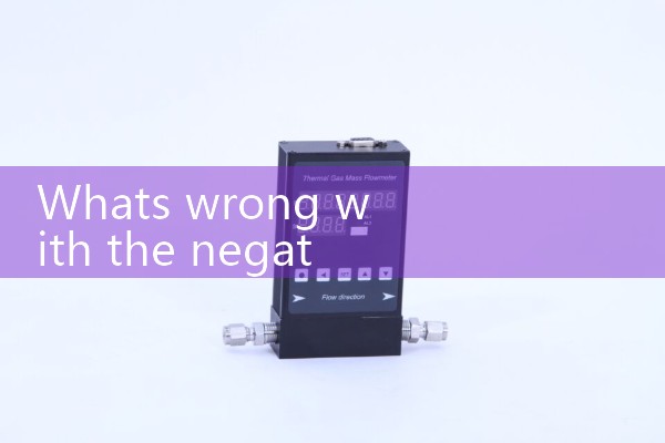 The flow meter displays negative numbers